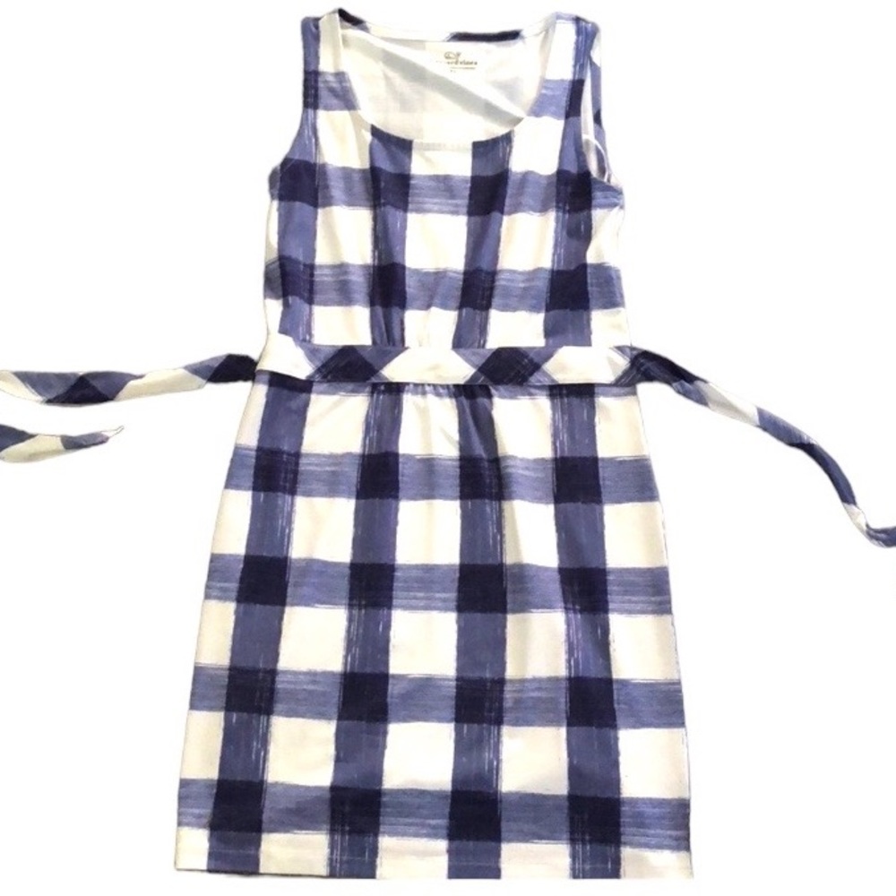 VINEYARD VINES Painted Gingham Print Sleeveless Tie Waist Dress size S - Picture 7 of 11